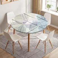 Skeleto lapai, apvali, apvali staltiesė, vandeniui atspari valgomojo stalo dekoravimo priedai Klasikinio rašto stalo dangtis Virtuvės dekoras diameter 80cm gray