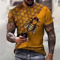 Juokingi rūbai vyrams marškinėliai Harajuku marškinėliai megztiniai Bee Print Top 3d marškinėliai vasariniai trumpomis rankovėmis laisvalaikio lauko marškinėliai 2XL orange
