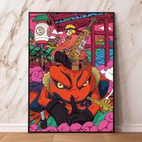 Drobės sienų menas Naruto Cuadros Dovanų Klasikinis Plakatas Žaislas Kalėdų Dovana Svetainės Animacinio filmo veikėjo paveikslėlis 30cm×40cm NoFrame black