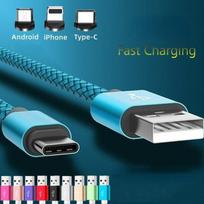 Greito įkrovimo laidas USB įkroviklio laidas, skirtas „iPhone“ / „Android“ / „Type-C“, skirtas „iPhone“ „Samsung Huawei RedMi“ 1m for Android mėlyna