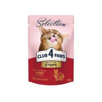Visavertis konservuotas pašaras suaugusioms katėms CLUB 4 PAWS PREMIUM SELECTION su triušiena, 85 g x 12 vnt.