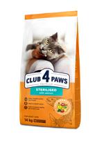 Visavertis sausas pašaras suaugusioms sterilizuotoms katėms CLUB 4 PAWS PREMIUM su lašiša, 14 kg
