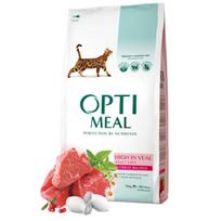 Visavertis sausas pašaras suaugusioms katėms OPTIMEAL su veršiena, 10 kg