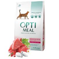 Visavertis sausas pašaras suaugusioms katėms OPTIMEAL su veršiena, 4 kg