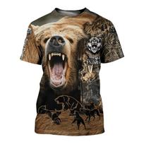 Animal Bear 3D marginti vyriški marškinėliai Harajuku madingi marškinėliai trumpomis rankovėmis Vasaros gatvės apranga Unisex marškinėlių viršūnės XL gray