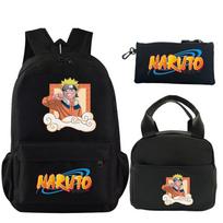 3 vnt./rinkinys Anime Naruto spausdinta knygų krepšio kuprinė su pieštuku pieštuku paaugliui, mergaitei berniukui, mokyklinė kuprinė