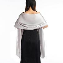 16 spalvų bolero moterims vakariniam pelerinas suknelės apdangalas šalikas 240*70cm satininis ilgas oficialus vestuvių vakarėlio išleistuvių apdangalas moteriškas bolero S gray
