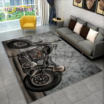 3D Retro Vintažinis Motociklo Plotas Kilimas Didelis, Kilimas Svetainei Miegamajam Sofa Durų Kilimėlis Dekoravimui, Vaikų Žaidimų Neslystantis Grindų Kilimėlis 80cm x 120cm