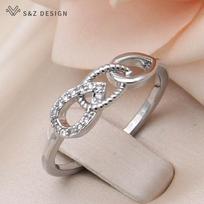 Fashion Temperament Wax Inlay Water Drop Cubic Zirconia Adjustable Rings For Women Rose Gold Color Jewelry gray