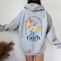 Estetiški krikščioniški gobtuvai Biblijos eilėraščiai Hoodie Moteriškas religinis megztinis Faith ilgomis rankovėmis megztinis su gobtuvu krikščionių dovanos XXXL pilka spalva