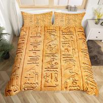 3D Senovės Egipto Genties Antklodės Užvalkalų Rinkinys, Faraono Lovos Patalynės Rinkiniai, Egipto Piramidžių Egzotiško Stiliaus Antklodės Užvalkalų Rinkinys Pilno Karalienės Dydžio EU Single 135x200cm
