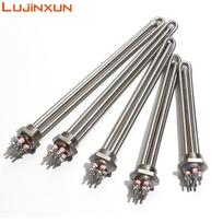 LUJINXUN G1 saulės šildytuvo elementas 1 colio DN25 32 mm elektrinis šildymo vamzdis 304SUS dešimties atsparumas vandeniui 220 V 1,5 / 2,5 / 3,5 / 5,5 kW 1 vnt. 220V 1.5KW 200mmL gray