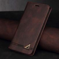 Odinis prabangus dėklas iPhone 16 Pro Max atverčiamas dėklas piniginė knygutė telefonui XR XS Max 11 12 13 14 15 16 Pro Plus SE 7 8 dangtelis Fundas iPhone 16 Pro Max ruda