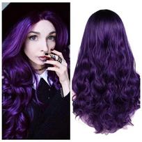 Ilgi banguoti perukai Ombre pilka iki arbūzo raudona juoda pilka violetinė mėlyna ruda sintetiniai plaukai juodai baltiems moterų Cosplay vakarėliui 26 inch blue