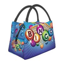Žaiskite Bingo žaidimą Bingo žaidėjams Izoliuoti pietų krepšiai moterims Neperšlampamas terminis aušintuvas Pietų dėžutė Biurui Piknikui Kelionei 28x17x16CM balta
