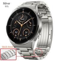 Titano metalinis laikrodžio dirželis skirtas HUAWEI Watch 3 Pro nauja 22 mm apyrankė skirta HUAWEI GT 3 46mm/GT3/GT 2 46mm/GT2 Pro apyrankei 22mm Quick detach sidabras