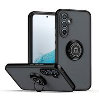 Smūgiams atsparus matinis kompiuterio šarvuotas dėklas, skirtas „Samsung Galaxy A06 A16 A26 A36 A56 A15 A25 A35 A55 A54 A53 A52 5G“ magnetiniam žiedo laikiklio dangteliui For Samsung A56 5G juoda