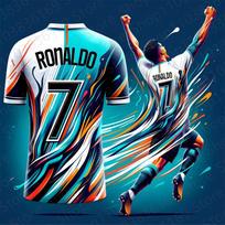 2025 Nauji C Ronaldo Futbolo Fano Marškinėliai Vaikams Suaugusiems Vasaros Sportiniai Futbolo Treniruočių Marškinėliai Vaikų Viršus Apvalia Kakleline Laisvas Džemperis 120 blue