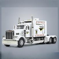 1/24 mastelio „Peterbilt 389“ sunkvežimio traktoriaus žaislinis modelis, lydinio liejimo garsas ir šviesa, traukiamas modelis, berniukiškas žaislas vaikams, dovanų kolekcija balta