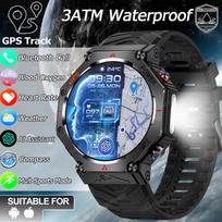 2025 Naujas Plaukimo Išmanusis Laikrodis Laikrodis IP69K Vandeniui Atsparus BT Skambutis GPS Kompasas Amoled Karinis Sportinis Išmanusis Laikrodis Vyrams Moterims skirtas Xiaomi Huawei Silicone juoda
