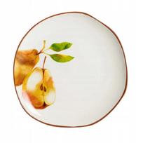 Lėkštė desertinė Homla Skord Pears, 20 cm x 20 cm, ruda sp./balta sp.