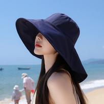 Spring and summer outdoor double-eave sunscreen hat fashion shawl sun hat children's quick-drying waterproof bucket hat gray