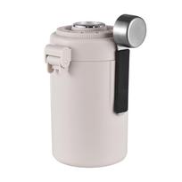 Sandarus kavos indelis su drėgmės matuokliu, datos įrašymo disku, vienpusiu išleidimo vožtuvu, dviguba sienele, 600 ml, 20,3 oz, nerūdijančio plieno smėlis