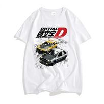Initial D marškinėliai Japonų Anime Grafika Juokingi Harajuku Manga Marškinėliai Madingi Laisvalaikio Trumpomis Rankovėmis Marškinėliai Vasaros Vyriški Marškinėliai S black