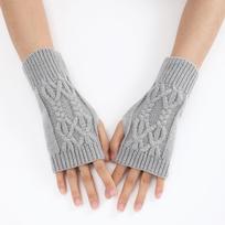 Puspirščio pirštinės moterims Žieminės minkštos šiltos vilnos mezgimo rankinės pirštinės Minkštos šiltos puspirštės rankinės schoenen Unisex kumštinės pirštinės Guantes 1 pair pilka