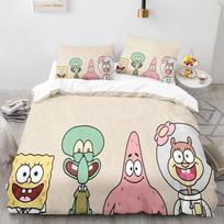 Animacinis Anime SpongeBob lovos komplektas 3D spausdintas Patrikas Kalmaras Užvalkalas Antklodės užvalkalas Pagalvės užvalkalas Lovos komplektas Pilnas Karalienės Karaliaus dydis 135x200cm 2pcs