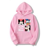 Disney Mickey Mouse Minnie Mouse Woman Hoodie Cartoon Anime Women Pullover Casual Autumn Winter Couple Oversized Sweatshirts 3XL pink