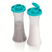 [Atsparūs drėgmei] Plastikiniai druskos ir pipirų barstytuvai su dangteliais | 2 vnt. | Plastikas | Atsparūs drėgmei, su uždengiamu laikmačiu | Namų virtuvė, restoranas, stovyklavimas 2pcs žalia