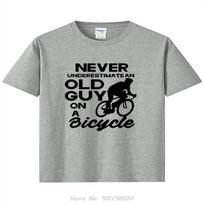 Niekada nevertinkite senuko T-shirt Dviratininkas Dviratis Cyclist Vyriška Dovanojimo Idėja Šauni Laisvalaikio T-shirt Spalvos Mada Fitneso T-shirt M gray