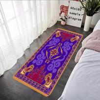 Aladino kilimas Grindų kilimėlis Grafiškai atspausdinti flaneliniai durų kilimėliai voniai, virtuvei, įėjimui Kilimas Namų dekoras 40X60cm purple