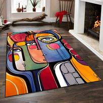 Picasso abstraktaus stiliaus paveikslo spaudos kilimas Madingas neslystantis kilimėlis svetainei miegamajam vonios kambariui virtuvei Durų kilimėlis dekoras Dovana 50x80cm