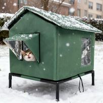 Lauko namelis katei su paaukštintomis kojelėmis, prieglauda, veranda L žalia