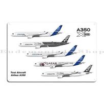 Kataras A350-1000 skrydyje Airbus A380 pakilimas Metalinis klubas Šventės Sienos dizainas Skardinis ženklas Plakatas 40x30cm