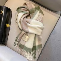 69 Spalvos Vilnonis Moteriškas Šalikas Prabangus Kašmyro Žiemos Antklodės Apklotai Atsitiktinis Langelių Spaudos Pashmina Šalikas Pončas Stalai Echarpe 32x180cm gray