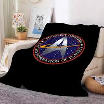 Movie S-Star T-Trek Logo Blanket Warm And Soft Suitable For Bedroom Living Room Sofa Bed Office Travel Camping 30x40in gray