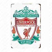 Liverpool vintažinis skardinis ženklas, kavinės baro naktinio klubo logotipas, plokštelė 20x30cm blue