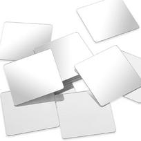 100 vnt. lipnios kvadratinės veidrodinės mozaikos sienų lipdukai namų dekoravimui 10 x 10 cm - 10 pieces white