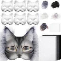 Katės Lapės Kaukė su Kailiais Akių Tinklelis Veltinio Lapas Therianų Kostiumų Kaukė Dažymui Helovino Maskarado Cosplay Šaliai gray