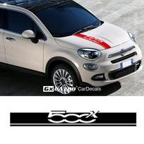 Automobilio variklio dangčio sportinis lipdukas- Fiat 500X Automobilio variklio dangčio juostelės Automobilio kėbulo dekoras Vinilinė lipdukas Išorės aksesuarai White