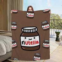 Juokingas šokoladinis N-Nutella pledas sofos kambariui, mikropluošto patalynės pledas, biuro, kelionių, namų dovana 30x40in black