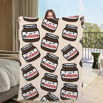 Juokingas šokoladinis N-Nutella pledas sofos kambariui, mikropluošto patalynės pledas, biuro, kelionių, namų dovana 30x40in black
