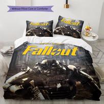 „Fallout“ įkvėpto rašto patalynės užvalkalų komplektas, antklodės užvalkalas, pagalvės užvalkalas, namų dekoravimo dovana (1 * antklodės užvalkalas + 2 * pagalvės užvalkalai, be šerdies) 135x200cm gray