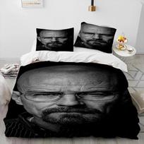 3D Breaking Bad Walter Hartwell Antklodė Lovos patalynės komplektasAntklodės užvalkalas Lovos komplektas Antklodės užvalkalas Pagalvės užvalkalas Karališkojo Karalienės dydžio lovos patalynės komplektas Vaikui AU Double(180*210cm)3pcs