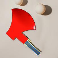 Stalo teniso raketė kirvio formos Ping Pong irklas pradedantiesiems ir patyrusiems Unikalus medinis Racket with Rubber red