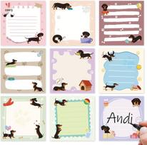 Retro Cartoon Animal Sticky Notes - Creative Tearable Memo Pad 7.5*7.5CM white