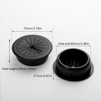 50/60MM Stalo Laido Grometas Laido Skylės Dangtelis Linijos Išvesties Anga Sriegimo Dėžutės Dangtelis Kabelių Pravedimo Dėžutė Biuro Stalo Kabelių Organizatorius 50mm juoda